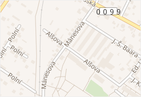 Alšova v obci Neratovice - mapa ulice