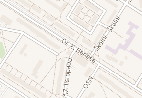 Dr. E. Beneše v obci Neratovice - mapa ulice