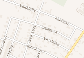 Erbenova v obci Neratovice - mapa ulice