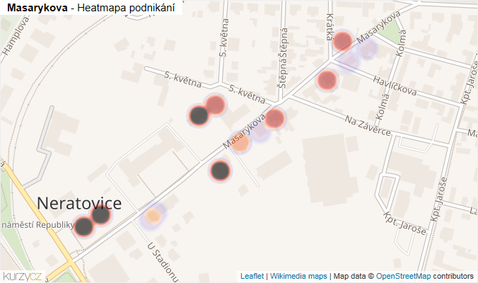 Mapa Masarykova - Firmy v ulici.