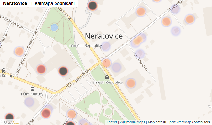 Mapa Neratovice - Firmy v části obce.
