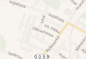 Olbrachtova v obci Neratovice - mapa ulice