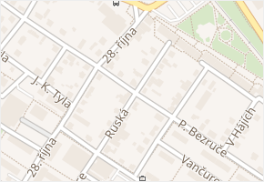 Ruská v obci Neratovice - mapa ulice