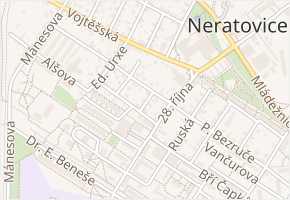 Travní v obci Neratovice - mapa ulice