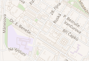 U Tržnice v obci Neratovice - mapa ulice