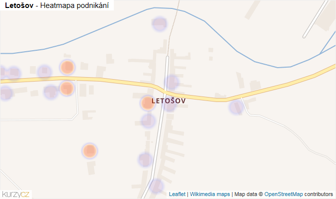 Mapa Letošov - Firmy v části obce.