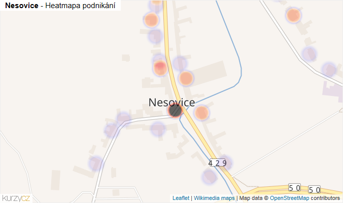 Mapa Nesovice - Firmy v části obce.