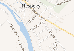 K Sázavě v obci Nespeky - mapa ulice