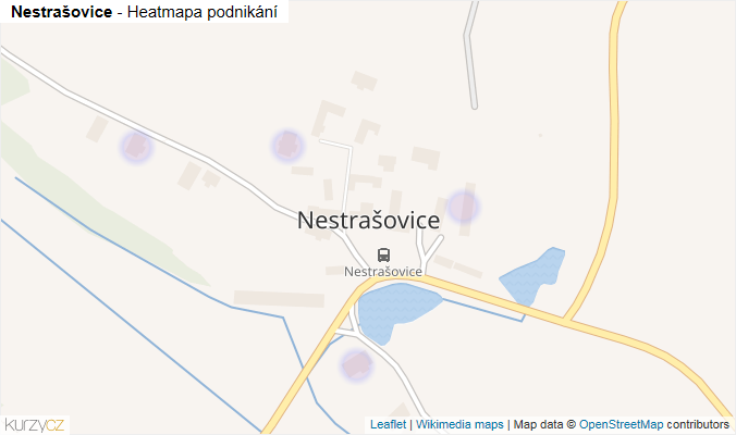 Mapa Nestrašovice - Firmy v části obce.