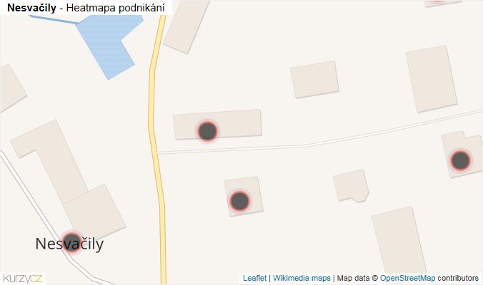 Mapa Nesvačily - Firmy v obci.