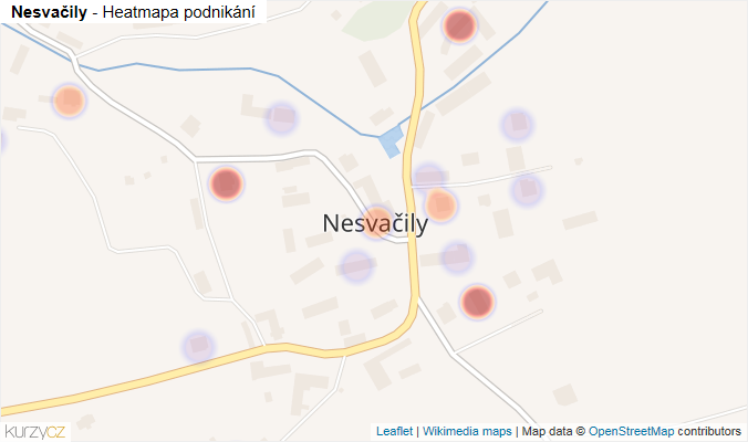 Mapa Nesvačily - Firmy v části obce.
