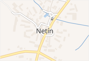 Netín v obci Netín - mapa části obce