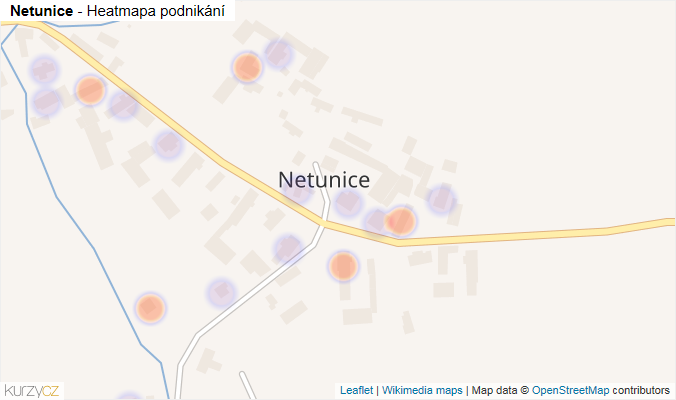 Mapa Netunice - Firmy v části obce.