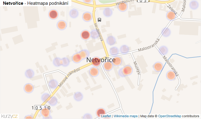 Mapa Netvořice - Firmy v části obce.