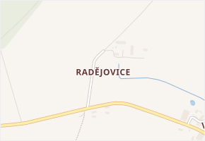 Radějovice v obci Netvořice - mapa části obce