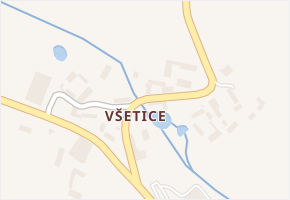 Všetice v obci Netvořice - mapa části obce