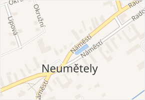 Náměstí v obci Neumětely - mapa ulice