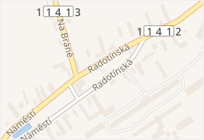 Radotínská v obci Neumětely - mapa ulice