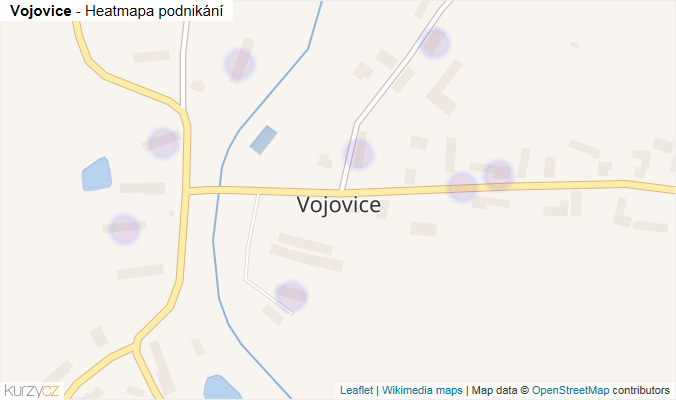 Mapa Vojovice - Firmy v části obce.