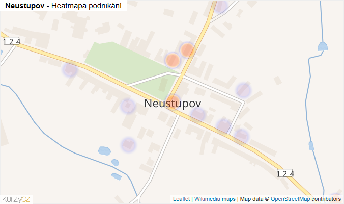 Mapa Neustupov - Firmy v části obce.