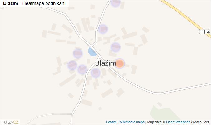 Mapa Blažim - Firmy v části obce.