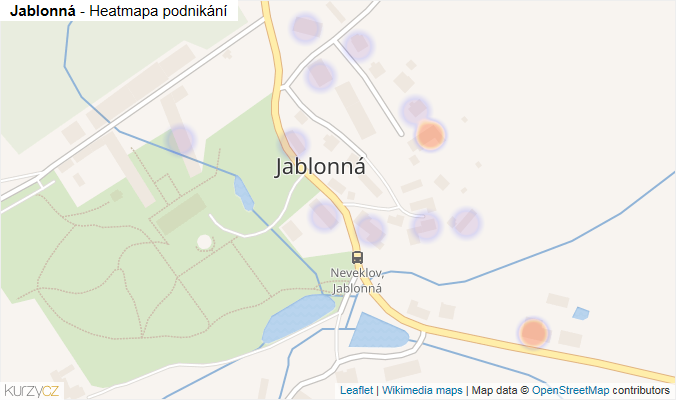 Mapa Jablonná - Firmy v části obce.