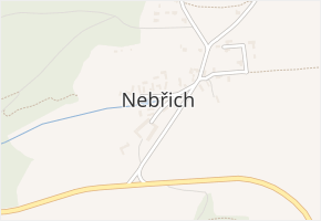 Nebřich v obci Neveklov - mapa části obce