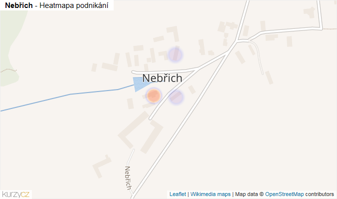 Mapa Nebřich - Firmy v části obce.