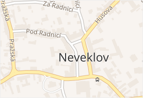 Neveklov v obci Neveklov - mapa části obce