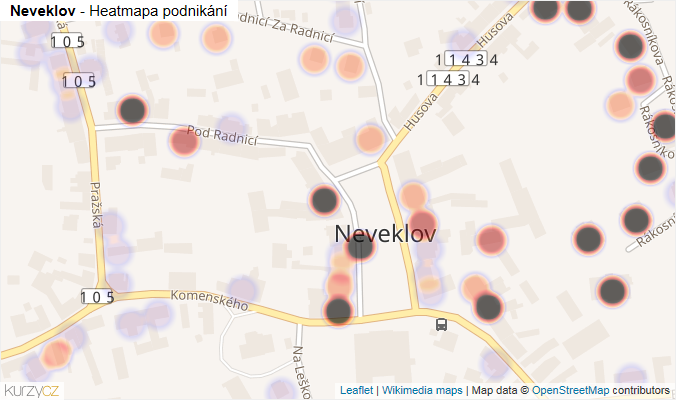 Mapa Neveklov - Firmy v části obce.