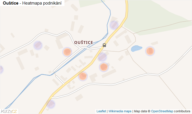 Mapa Ouštice - Firmy v části obce.