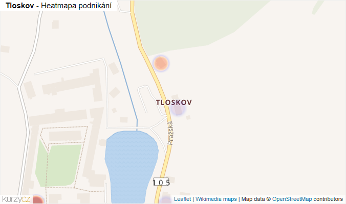 Mapa Tloskov - Firmy v části obce.