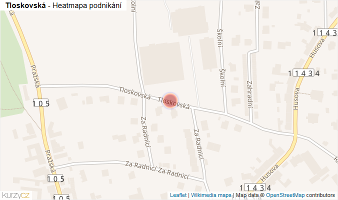 Mapa Tloskovská - Firmy v ulici.