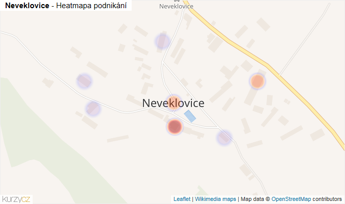 Mapa Neveklovice - Firmy v části obce.