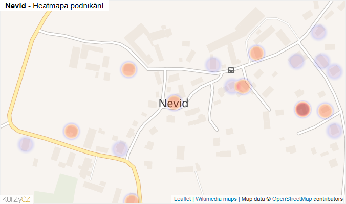 Mapa Nevid - Firmy v části obce.