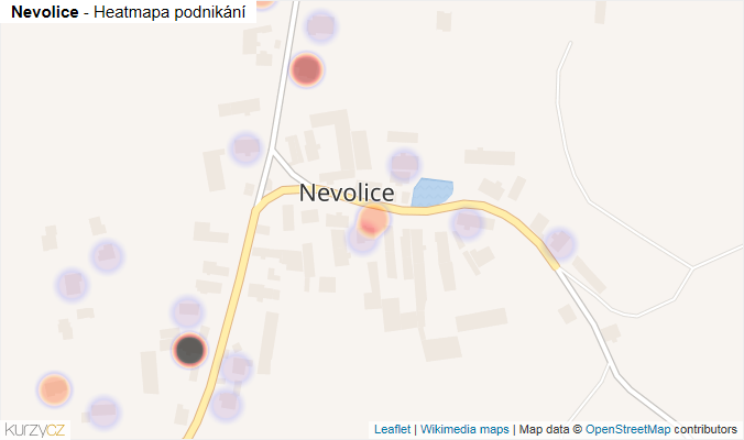 Mapa Nevolice - Firmy v části obce.