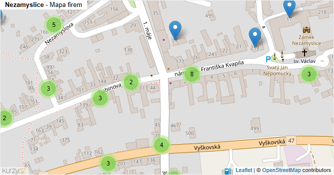 Nezamyslice - mapa firem
