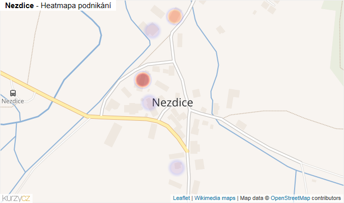 Mapa Nezdice - Firmy v části obce.