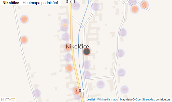 Mapa Nikolčice - Firmy v části obce.