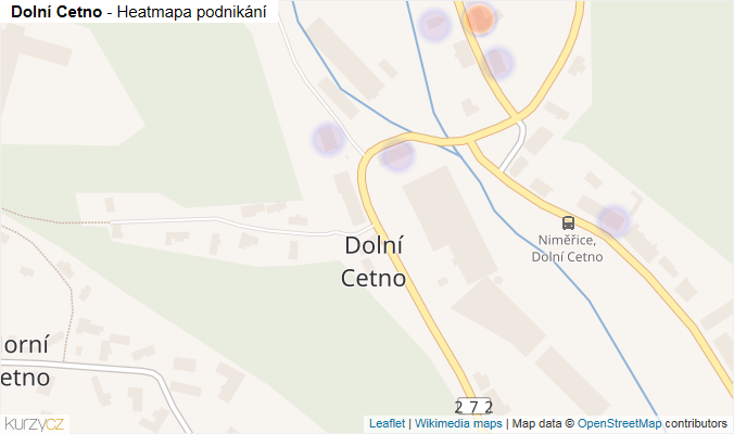 Mapa Dolní Cetno - Firmy v části obce.