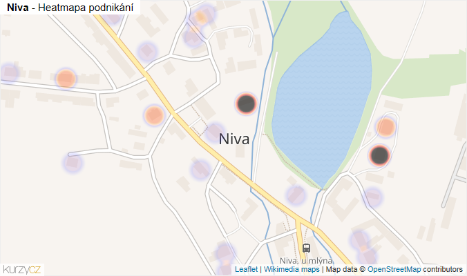 Mapa Niva - Firmy v části obce.