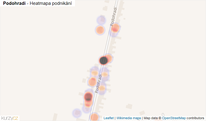 Mapa Podohradí - Firmy v ulici.