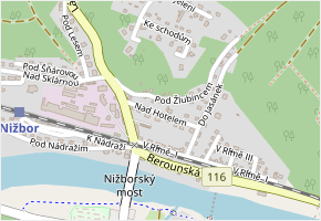 Nad Hotelem v obci Nižbor - mapa ulice