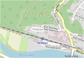 Nad Sklárnou v obci Nižbor - mapa ulice