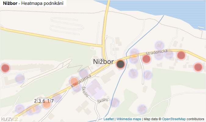 Mapa Nižbor - Firmy v části obce.