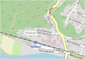 Pod Šňárovou v obci Nižbor - mapa ulice