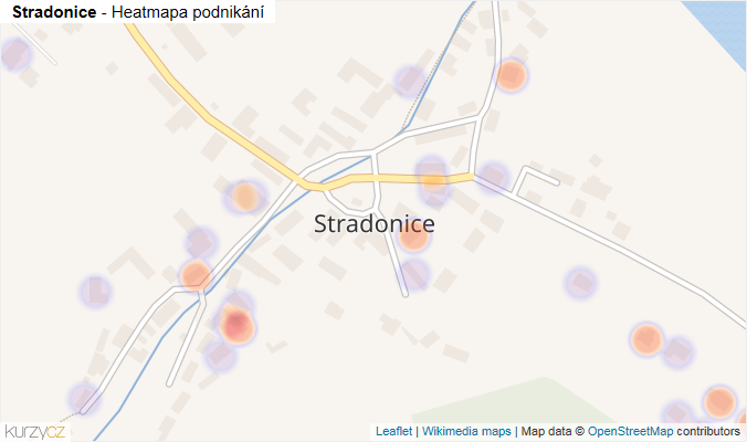 Mapa Stradonice - Firmy v části obce.