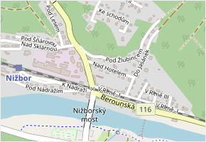 Za Hotelem v obci Nižbor - mapa ulice