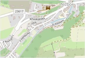 Za Můstkem v obci Nižbor - mapa ulice