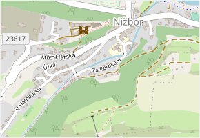 Za Potokem v obci Nižbor - mapa ulice